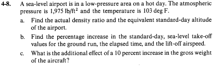 4 - 8 . A sea - level airport is in a low -