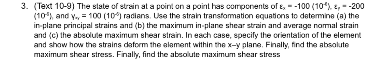 ( Text 1 0 - 9 The state of strain at a point on