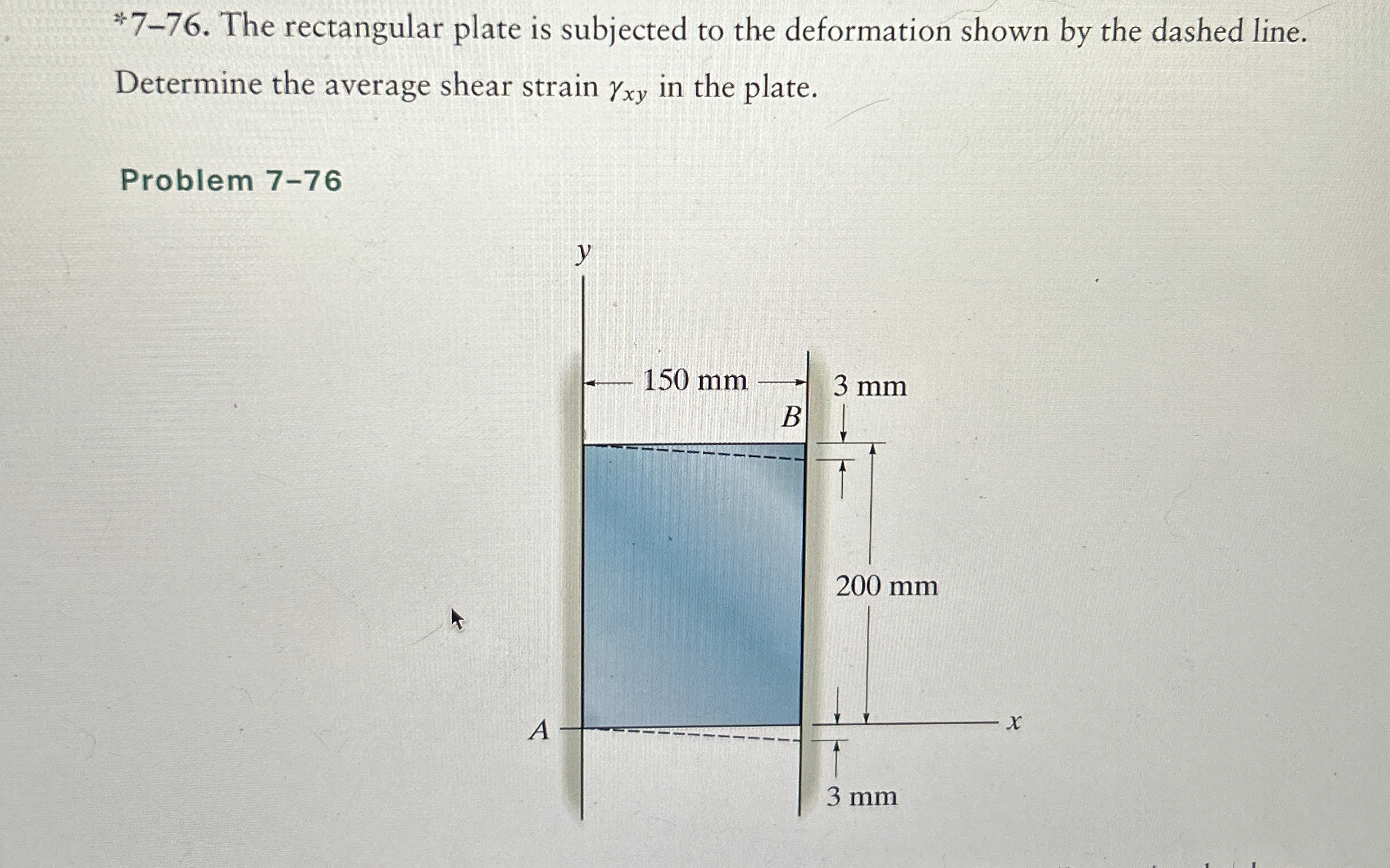 In problem 7 - 7 6 , the area of the plate after
