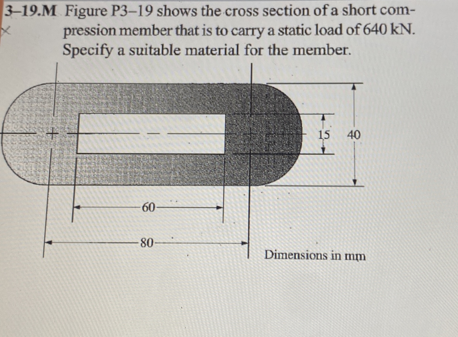 3 - 1 9 . M Figure P 3 - 1 9 shows the cross