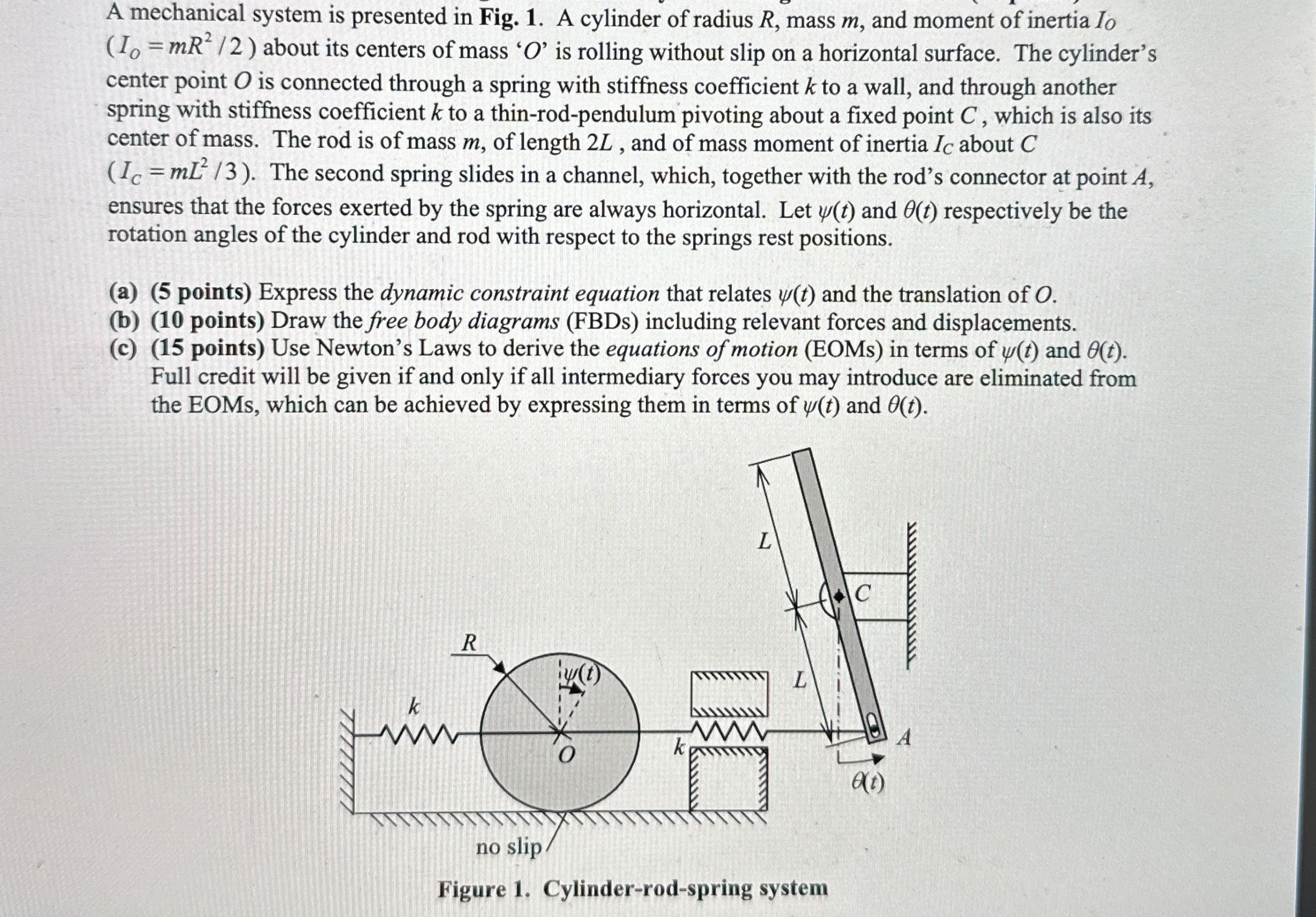 A mechanical system is presented in Fig. 1 . A