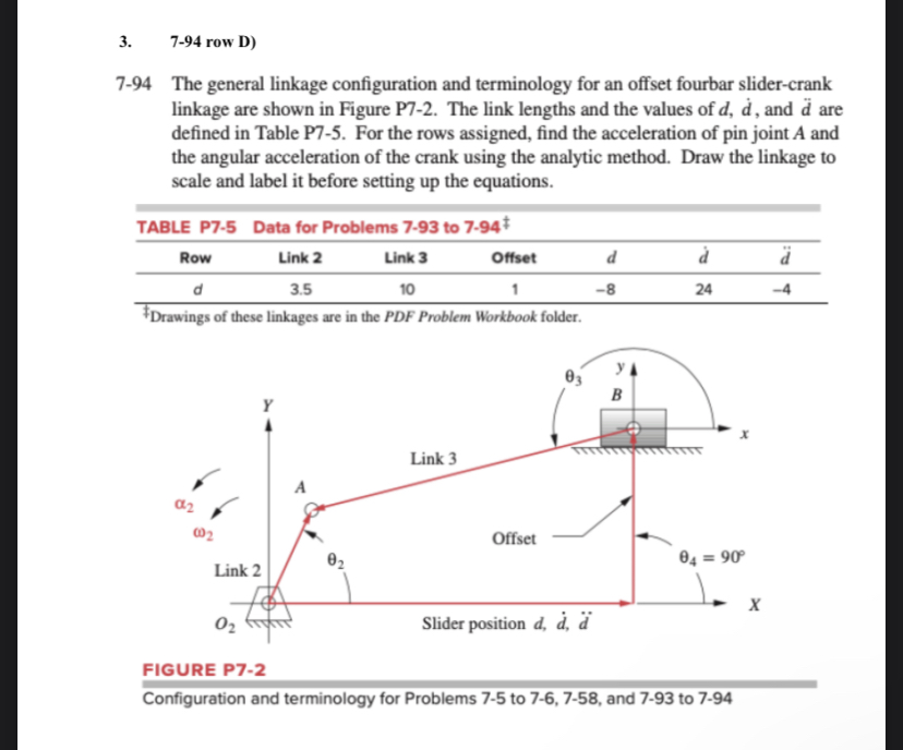 3 . 7 - 9 4 row D ) 7 - 9 4 The general linkage
