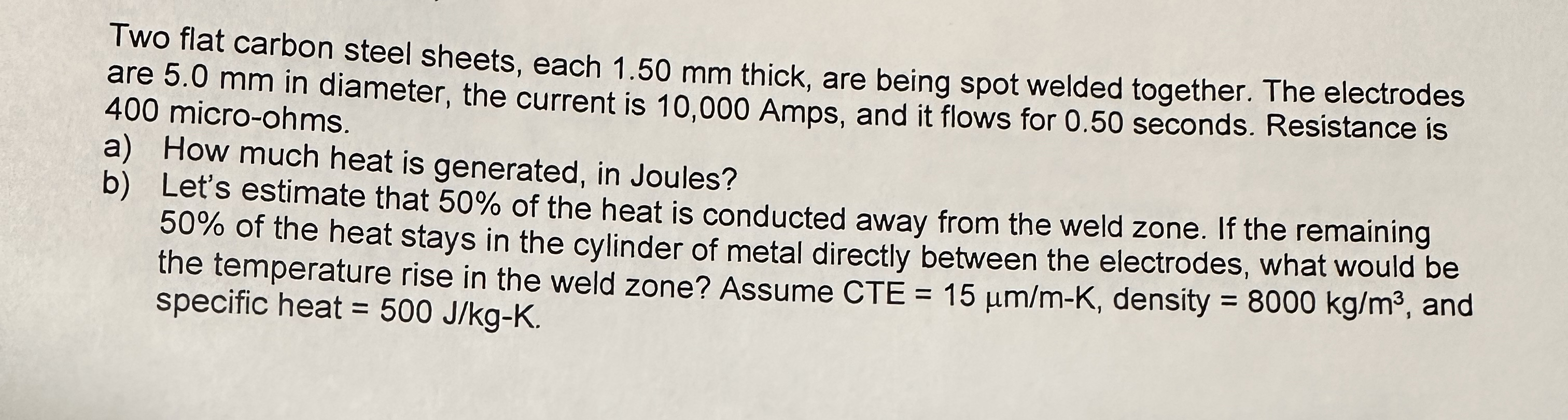 Two flat carbon steel sheets, each 1 . 5 0 mm