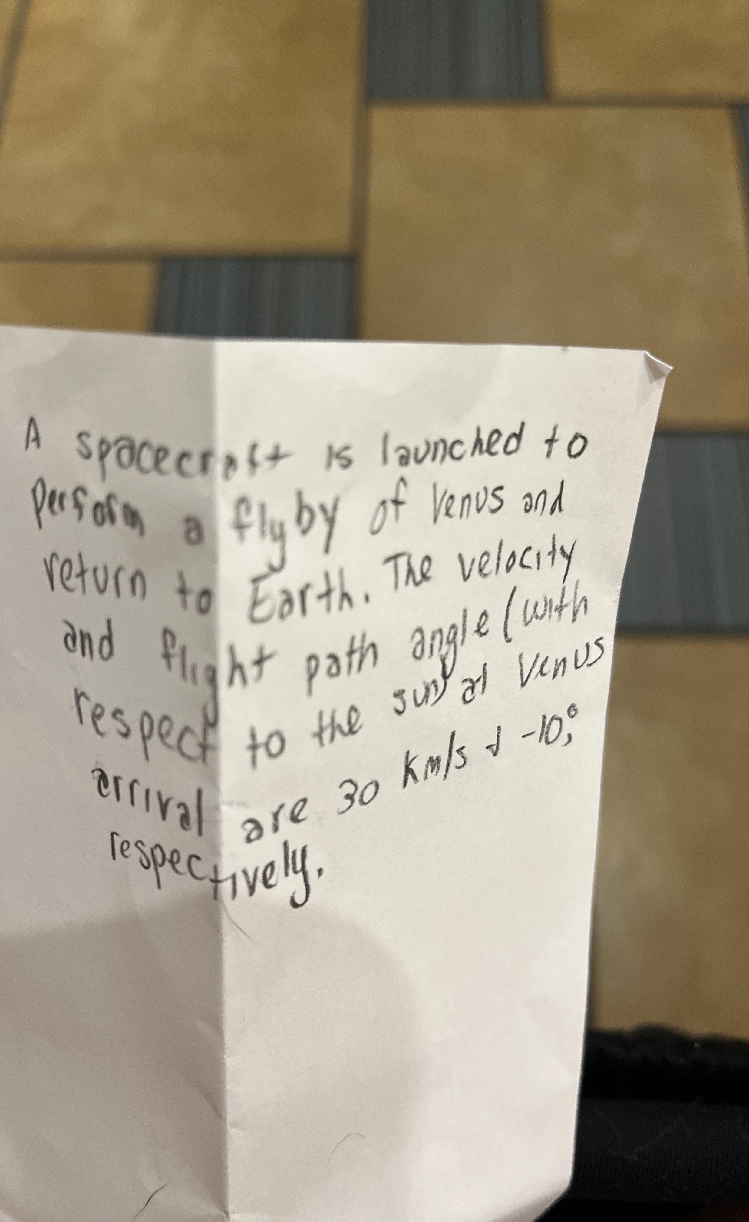 A spacecerint is launched to perforen a fly by of