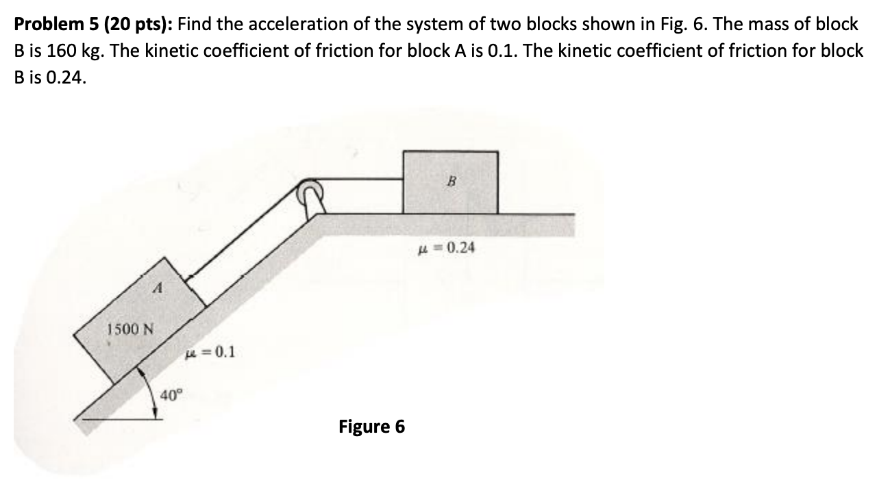 Problem 5 ( 2 0 pts ) : Find the acceleration of