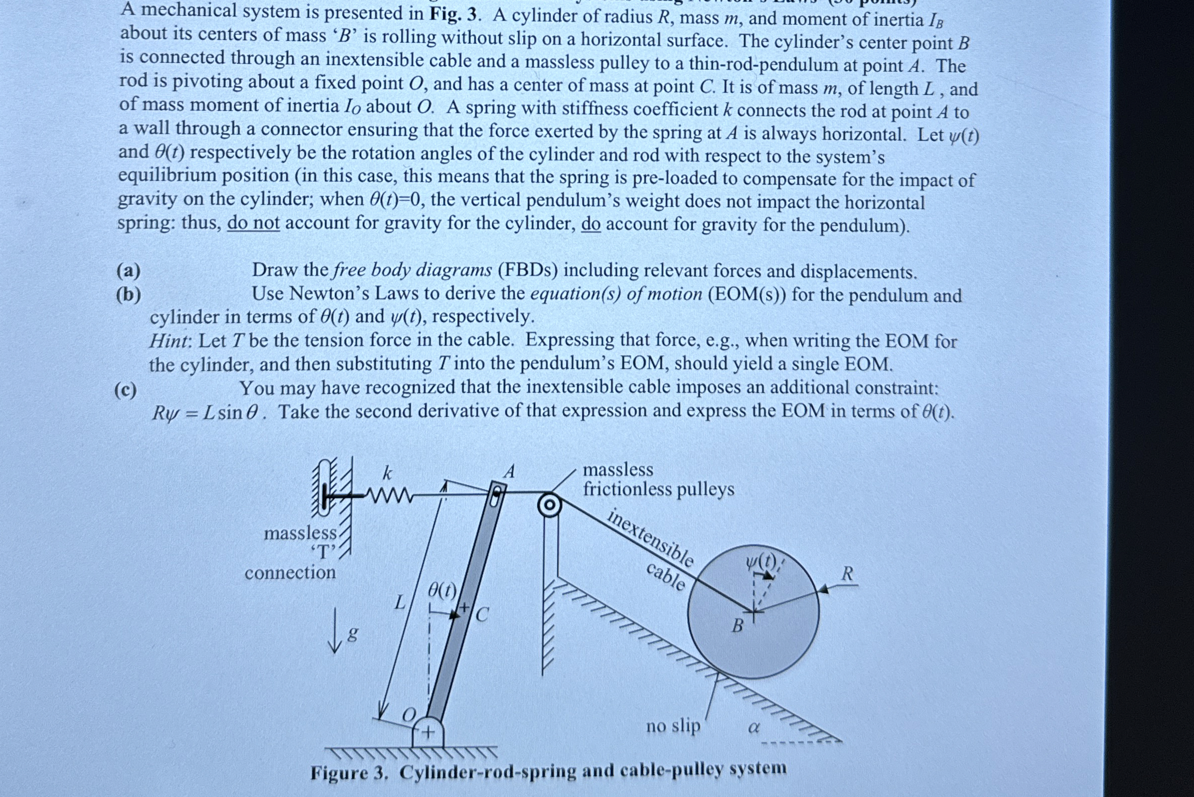 A mechanical system is presented in Fig. 3 . A