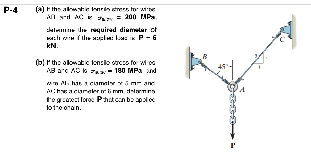 P - 4 ( a ) If the allowable tensile stress for