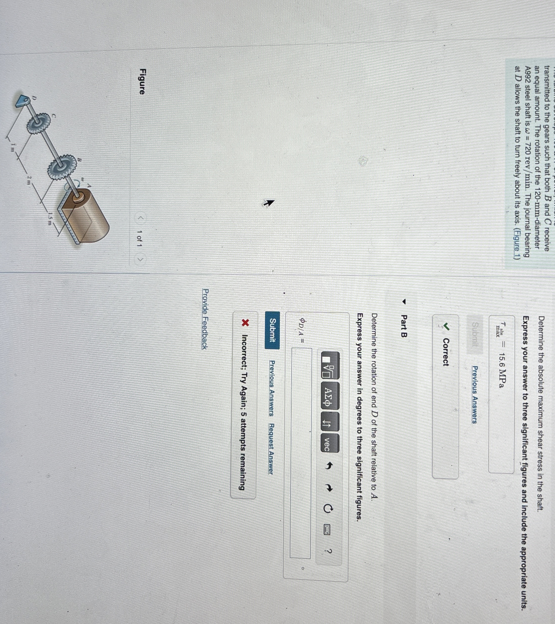 transmitted to the gears such that both B and C