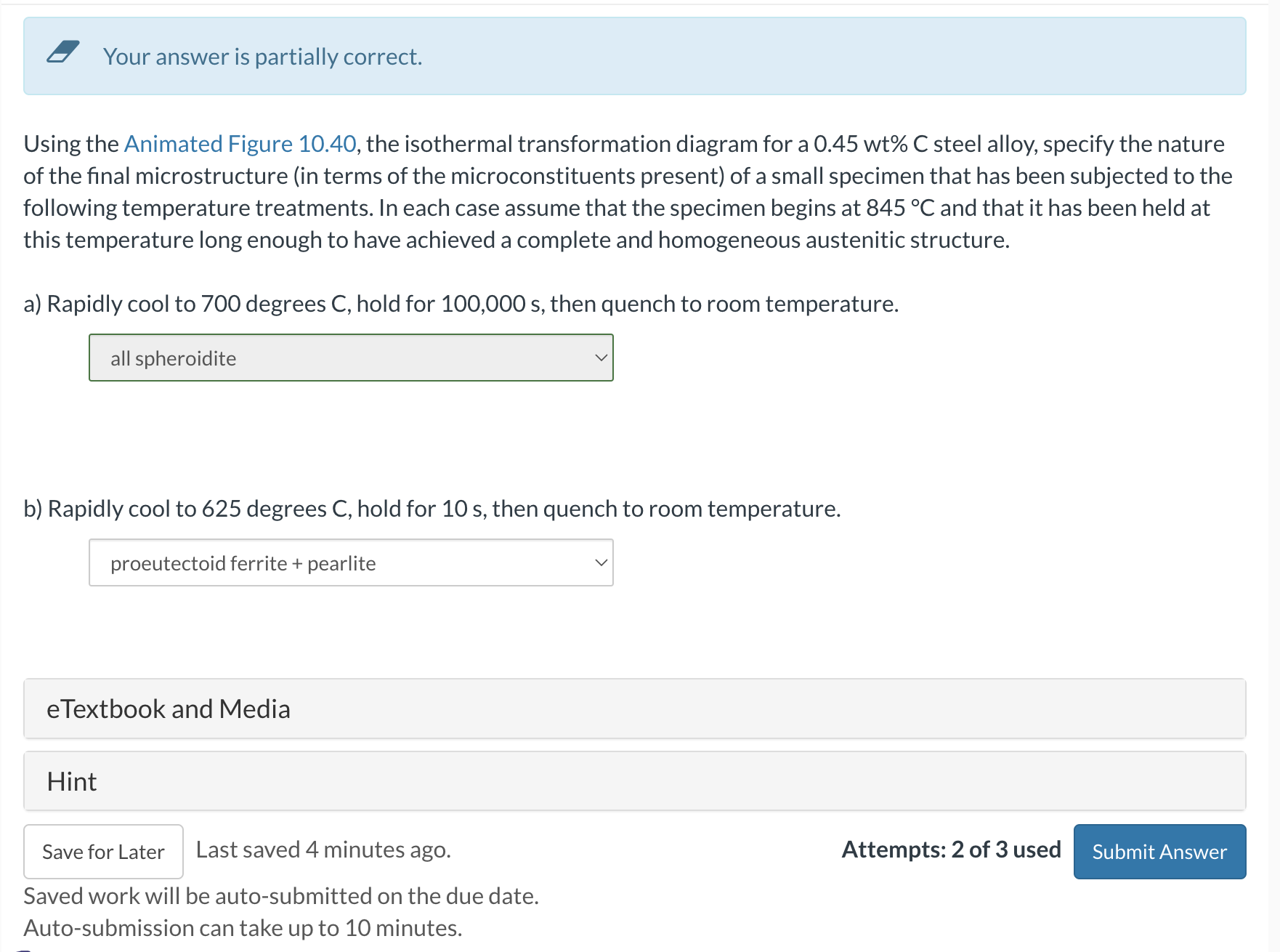 Your answer is partially correct. Using the