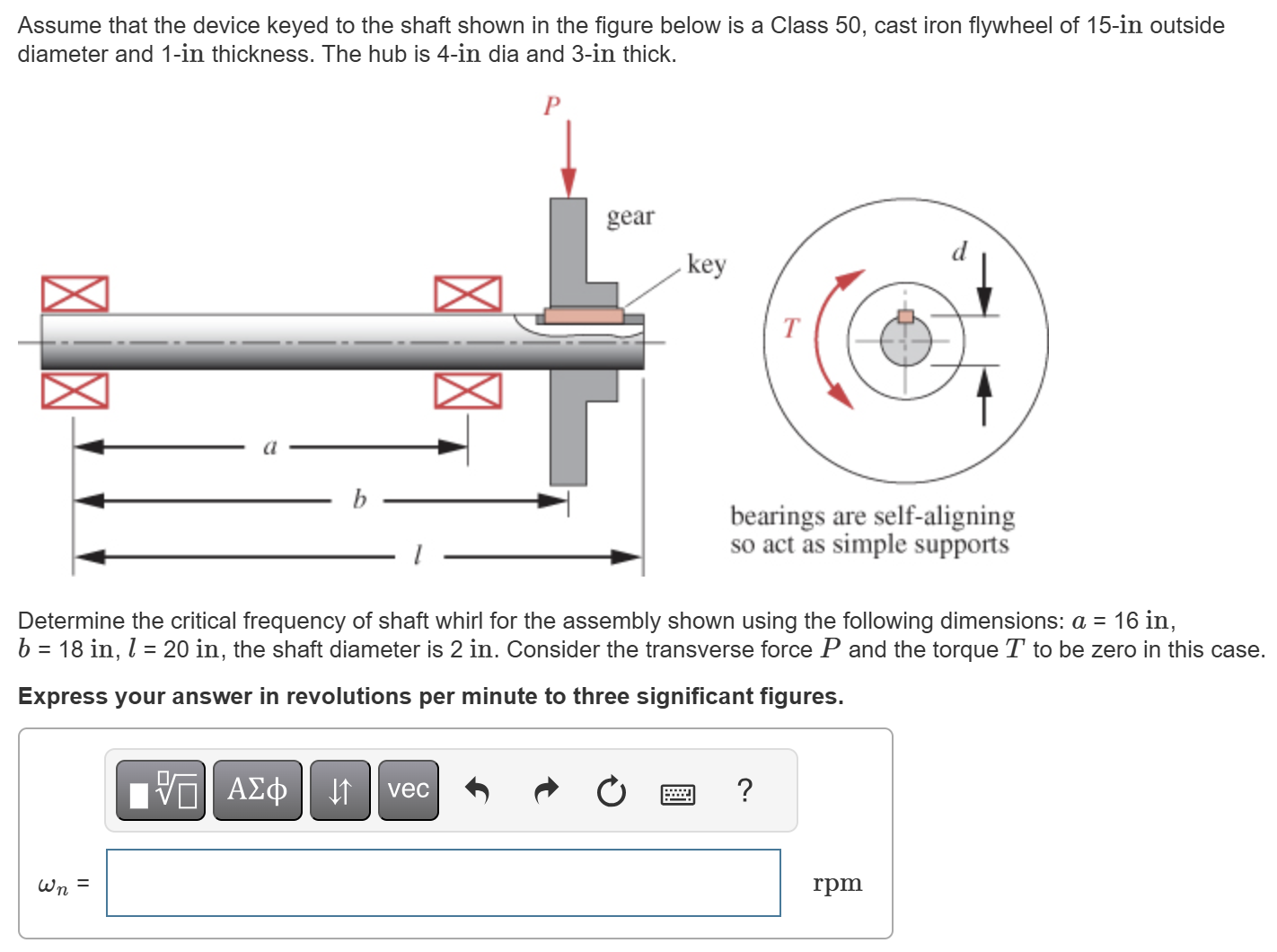 Assume that the device keyed to the shaft shown