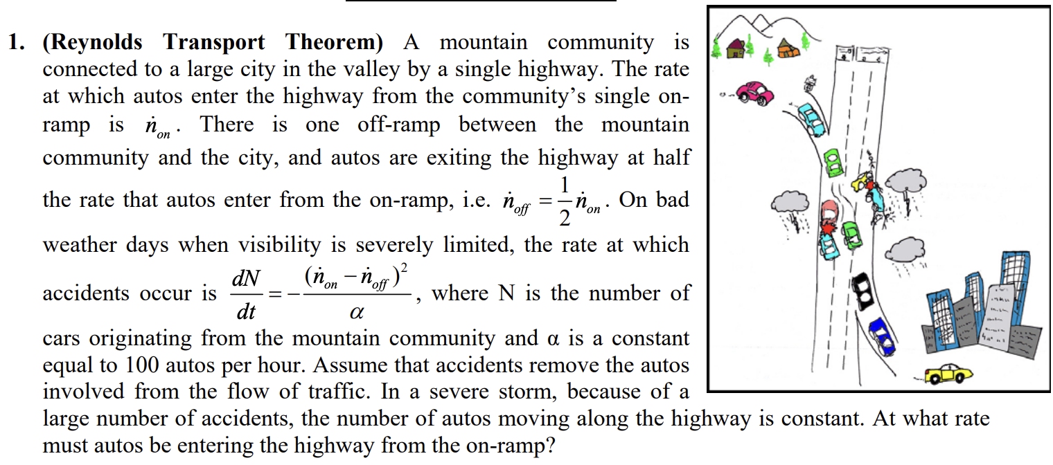 ( Reynolds Transport Theorem ) A mountain