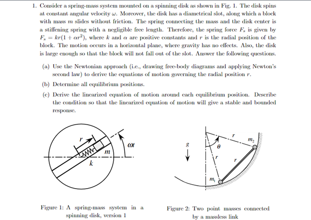 Consider a spring - mass system mounted on a