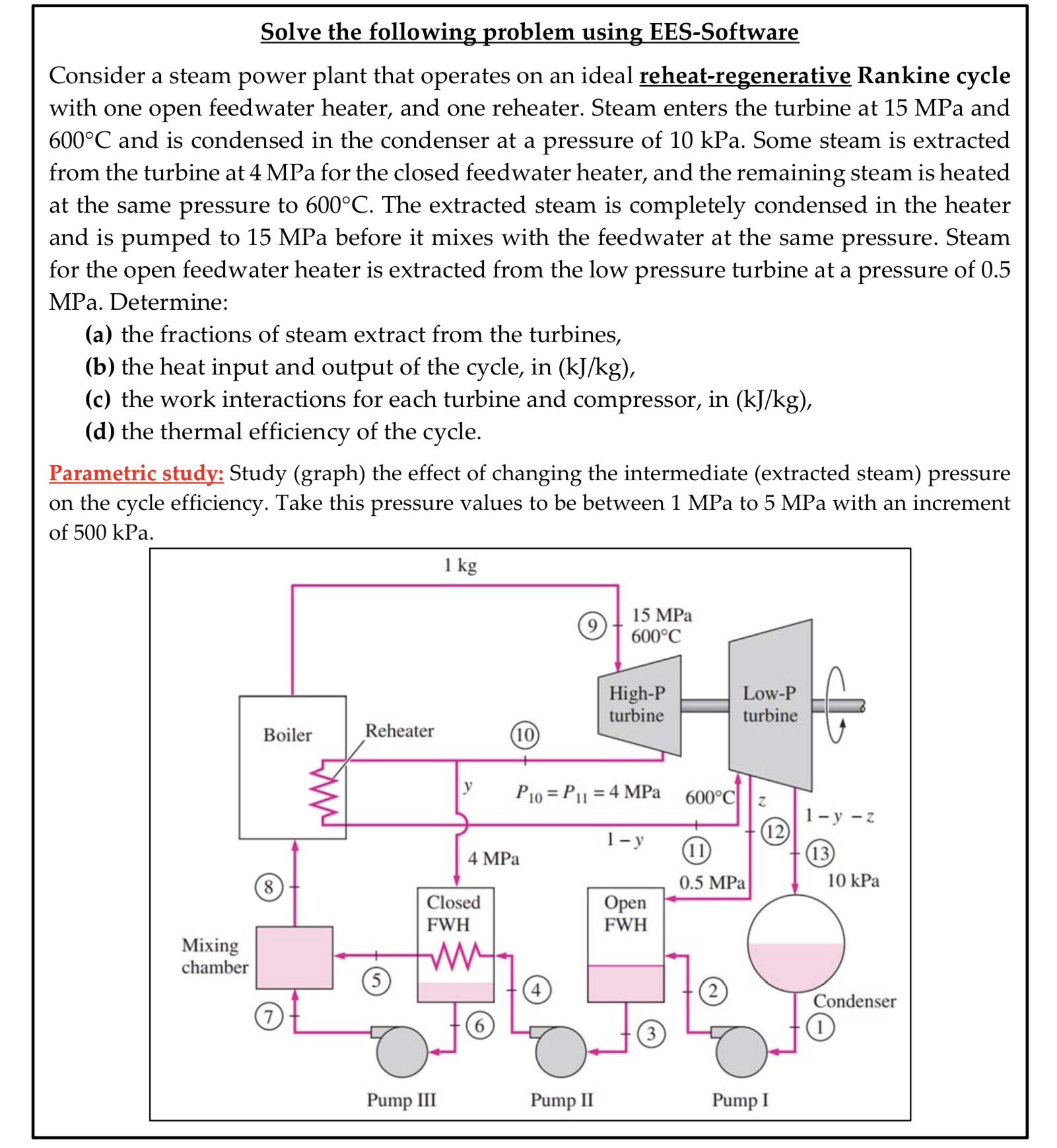 Solve the following problem using EES - Software