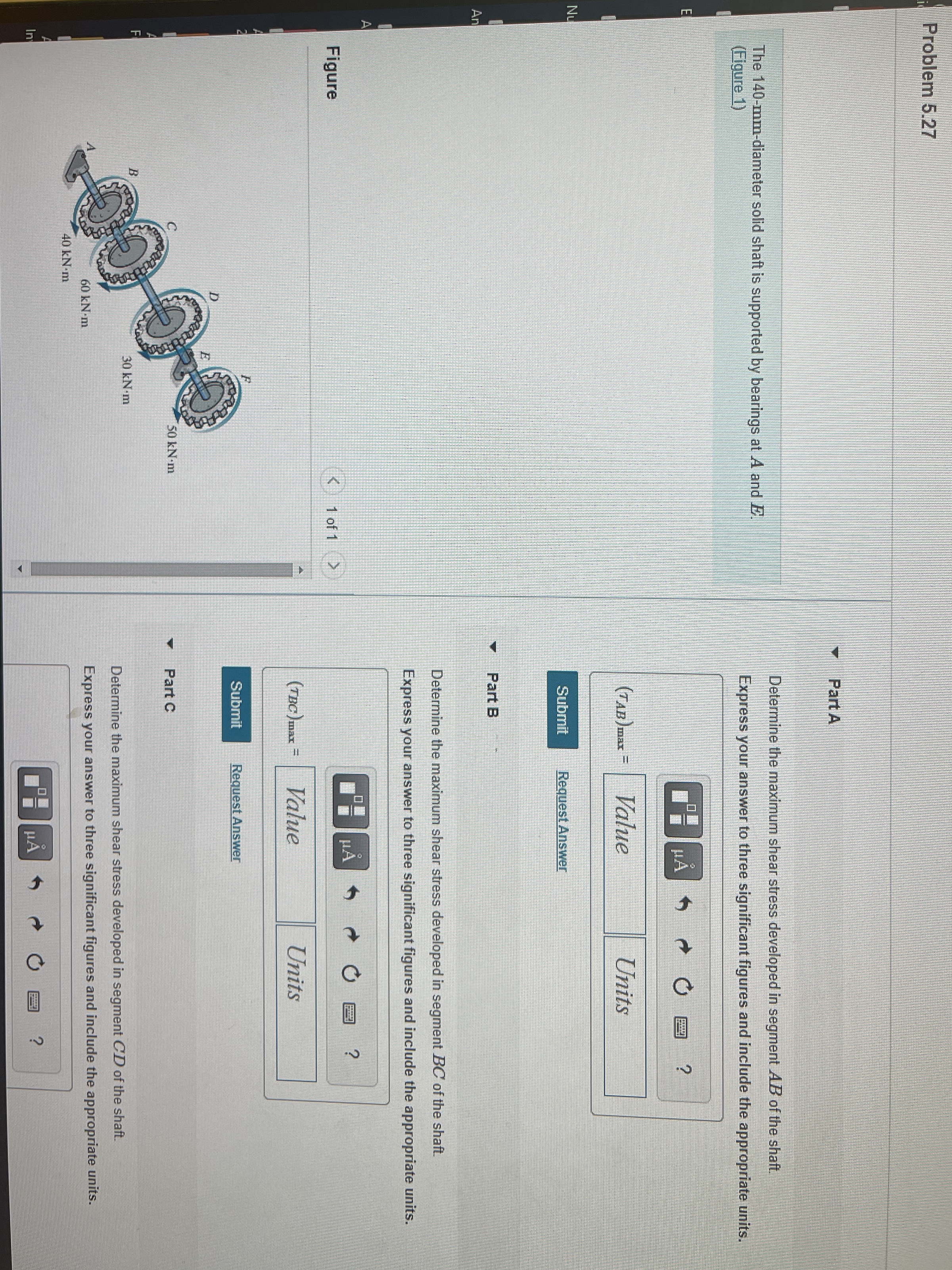 The 1 4 0 - mm - diameter solid shaft is