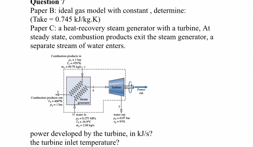 Question 7 Paper B: ideal gas model with