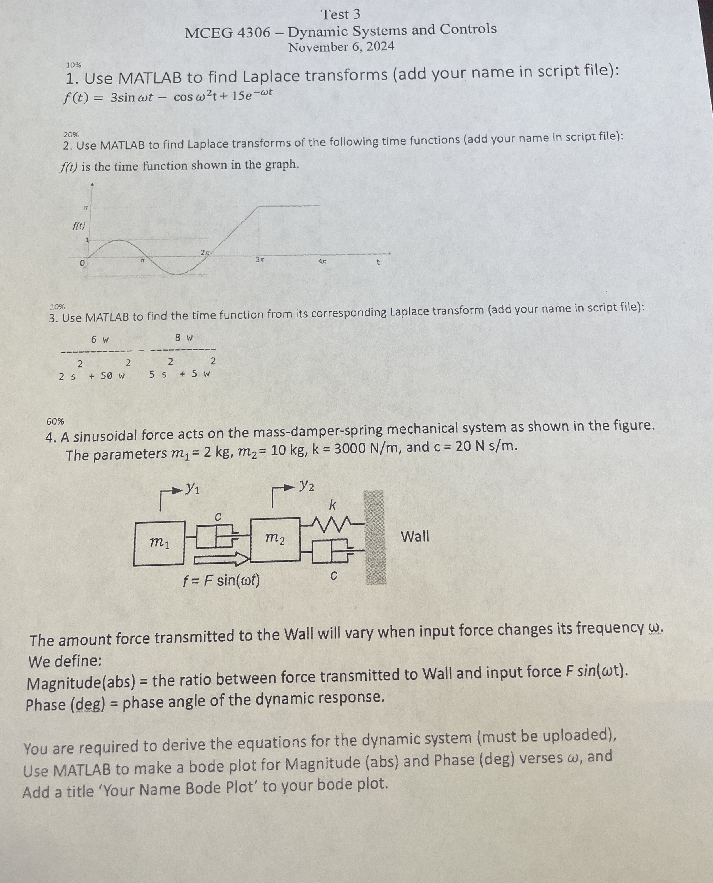 Test 3 MCEG 4 3 0 6 - Dynamic Systems and