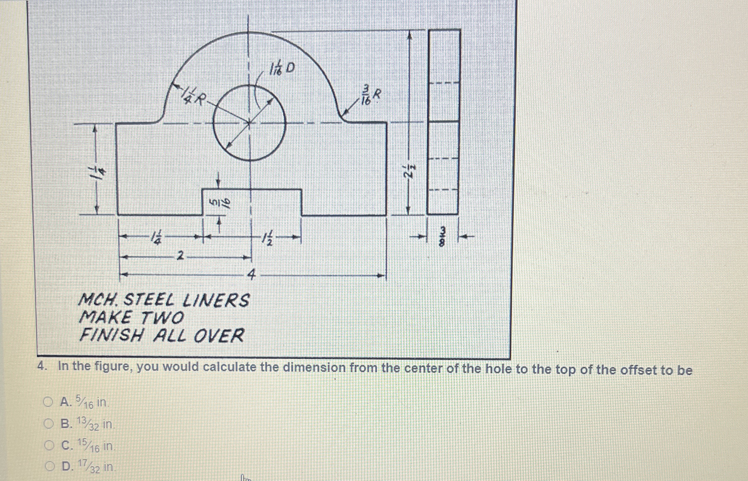 In the figure, you would calculate the dimension