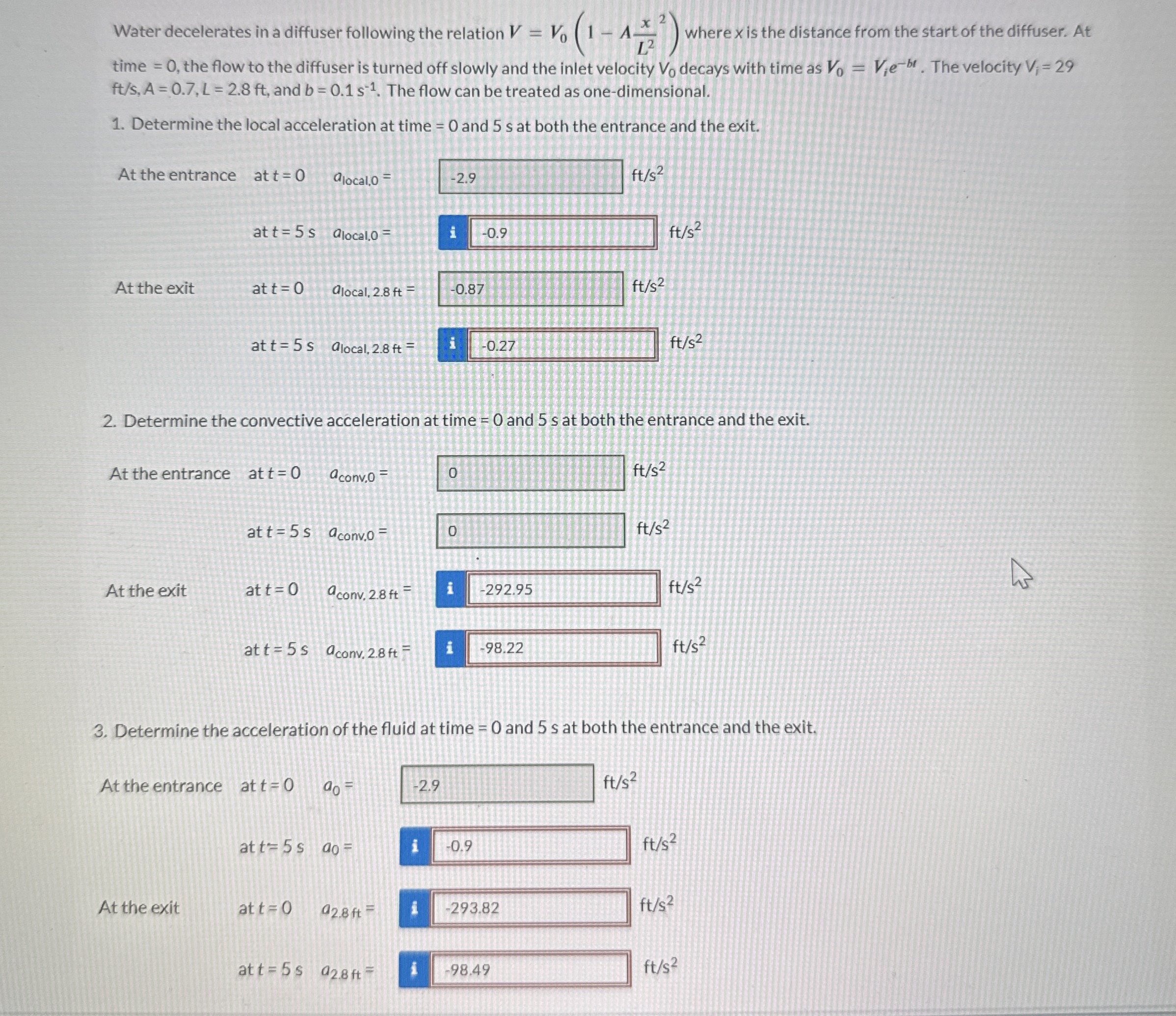 Please help, Water decelerates in a diffuser