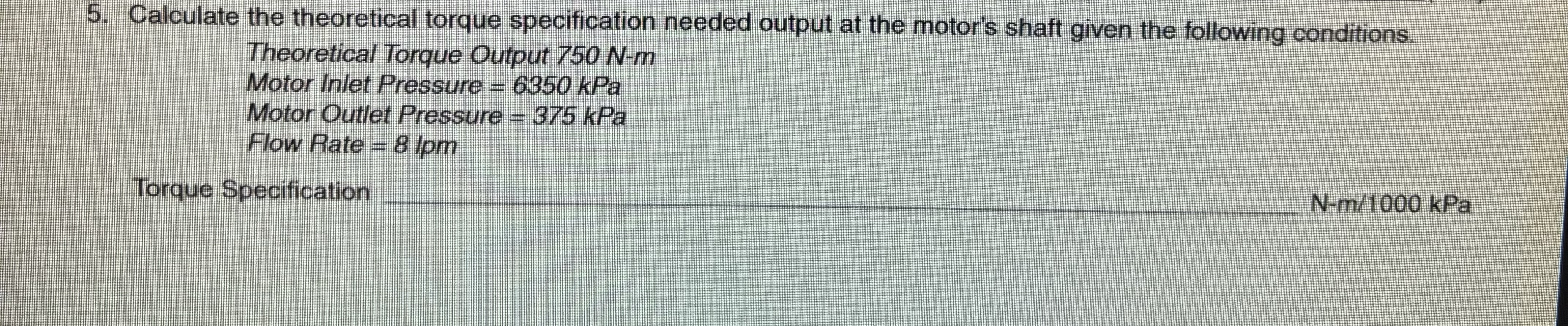 Calculate the theoretical torque specification