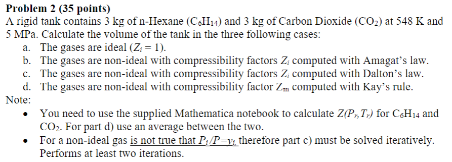 Problem 2 ( 3 5 points ) A rigid tank contains 3
