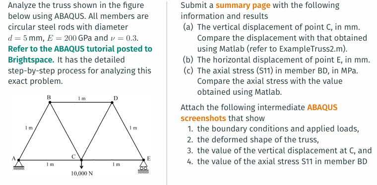 Analyze the truss shown in the figure below using