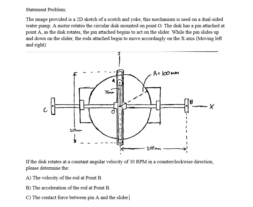 Statement Problem: The image provided is a 2 D