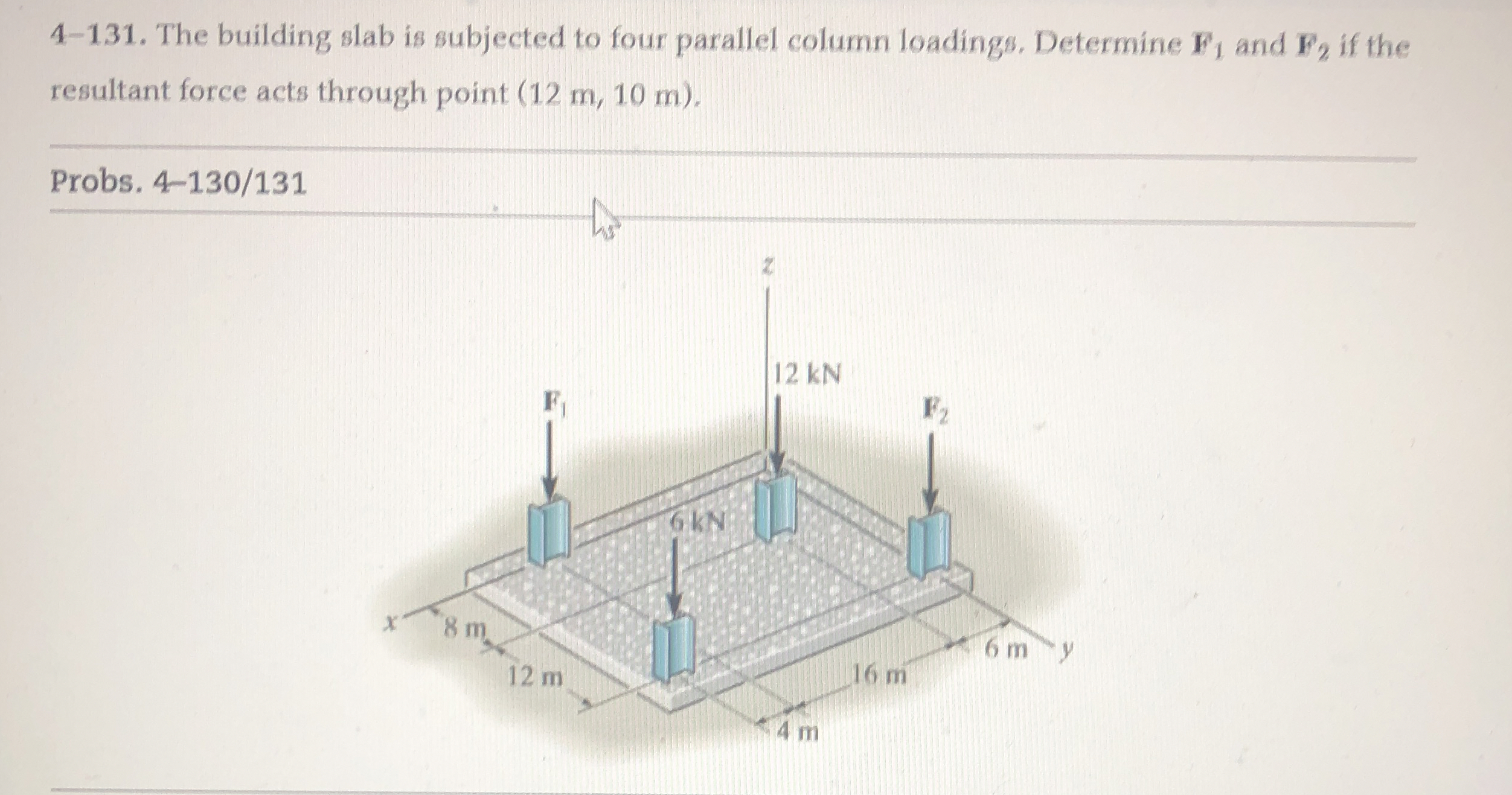 4 - 1 3 1 . The building slab is subjected to
