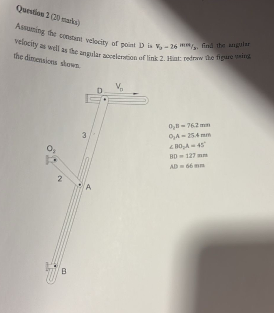 Assuming the constant velocity of point D is V D