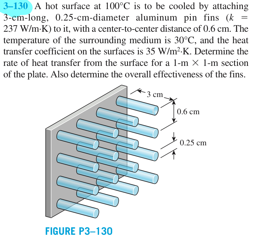 3 - 1 3 0 A hot surface at 1 0 0 C is to be