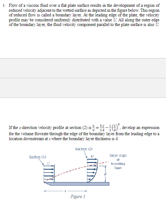 3 . Flow of a viscous fluid over a flat plate