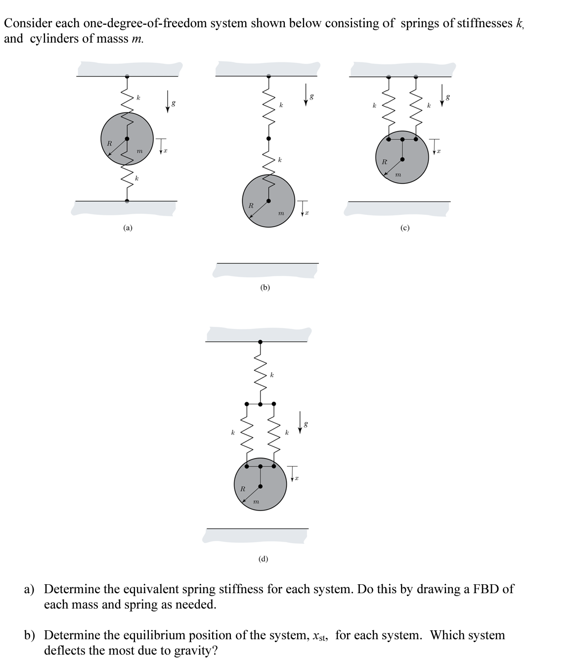Consider each one - degree - of - freedom system