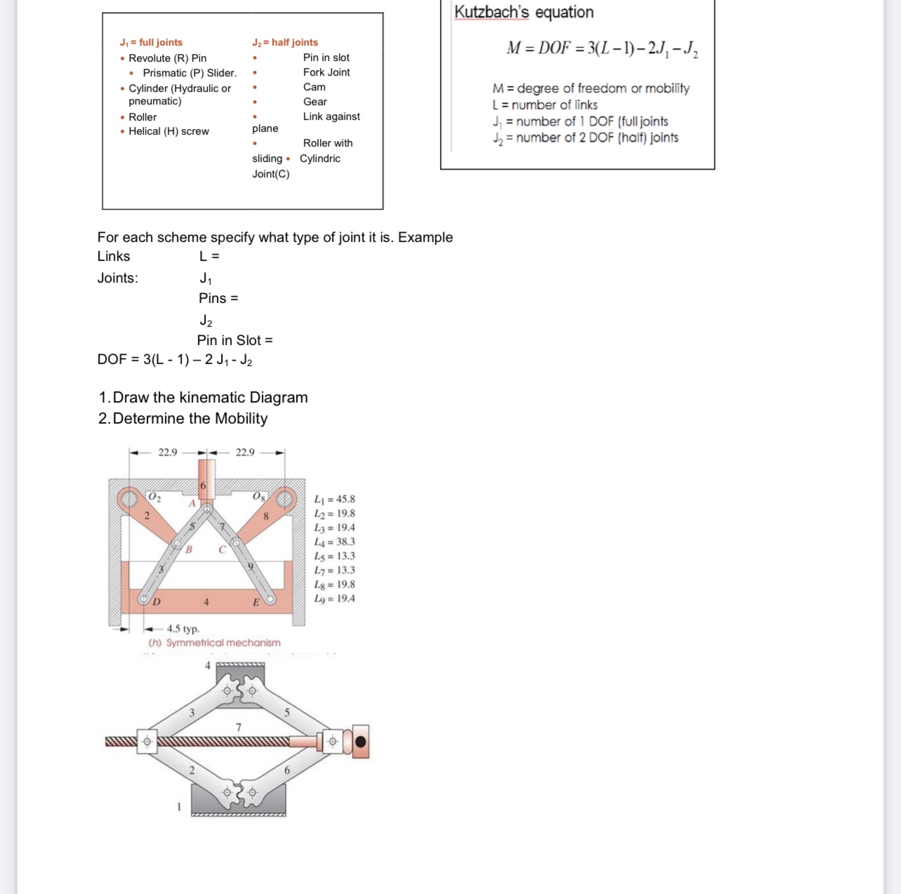 J 1 = full joints Revolute ( R ) Pin Prismatic (