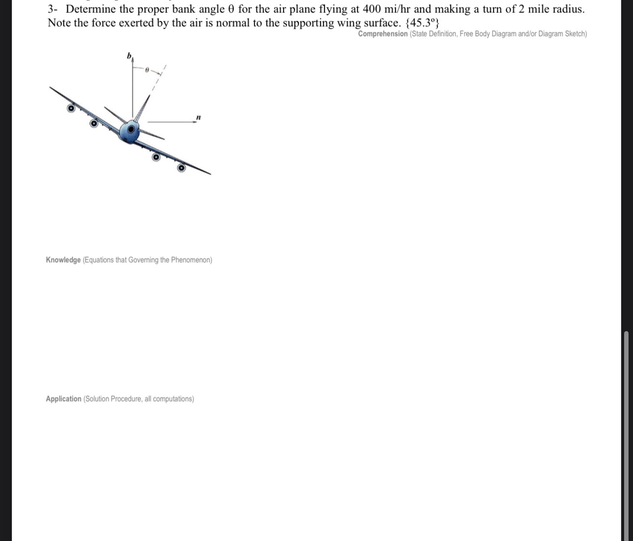 3 - Determine the proper bank angle for the air
