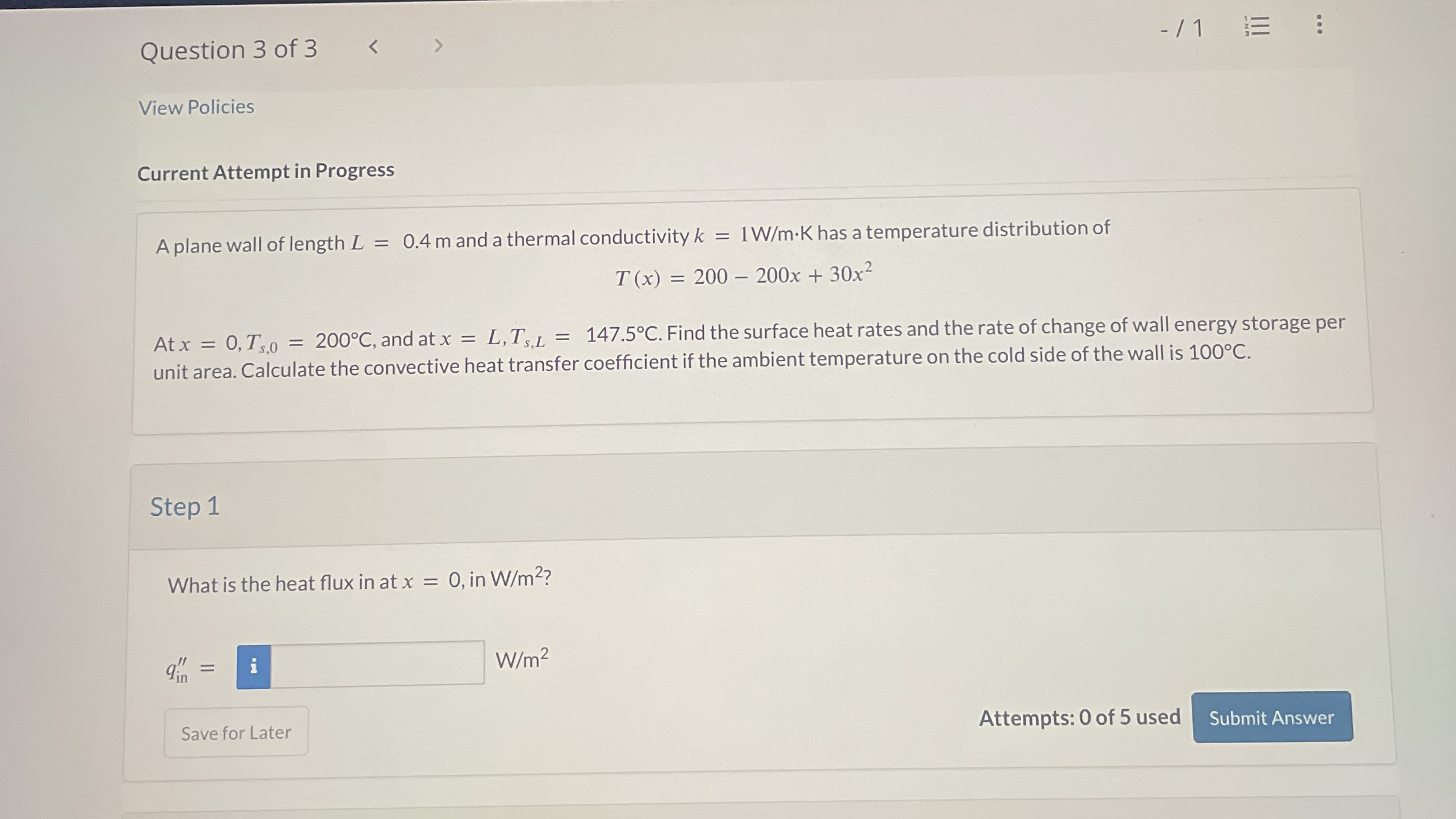 Current Attempt in Progress A plane wall of