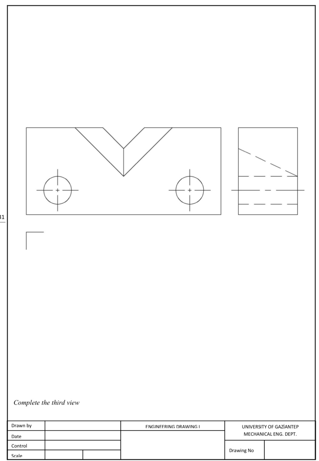 Complete the third view