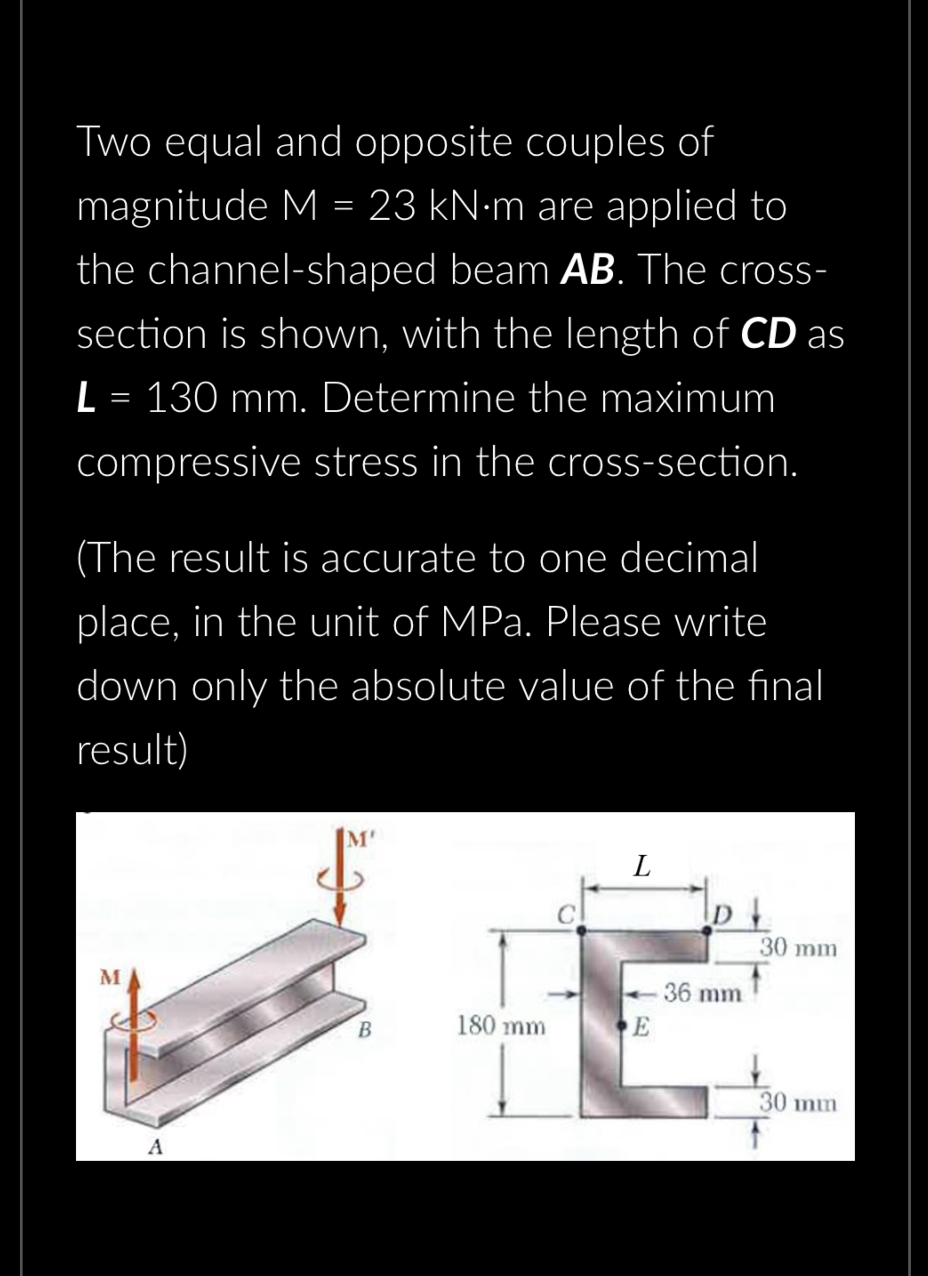 Two equal and opposite couples of magnitude M = 2