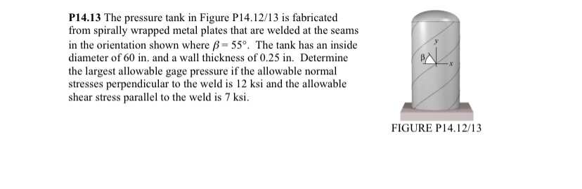 P 1 4 . 1 3 The pressure tank in Figure P 1 4 . 1