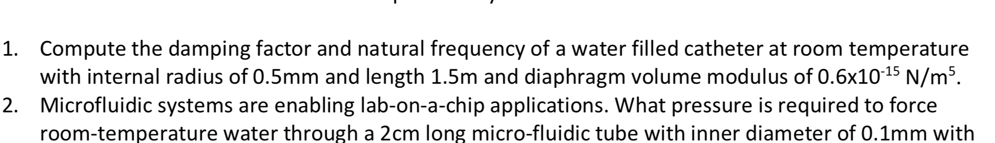 Question 1 please Compute the damping factor and
