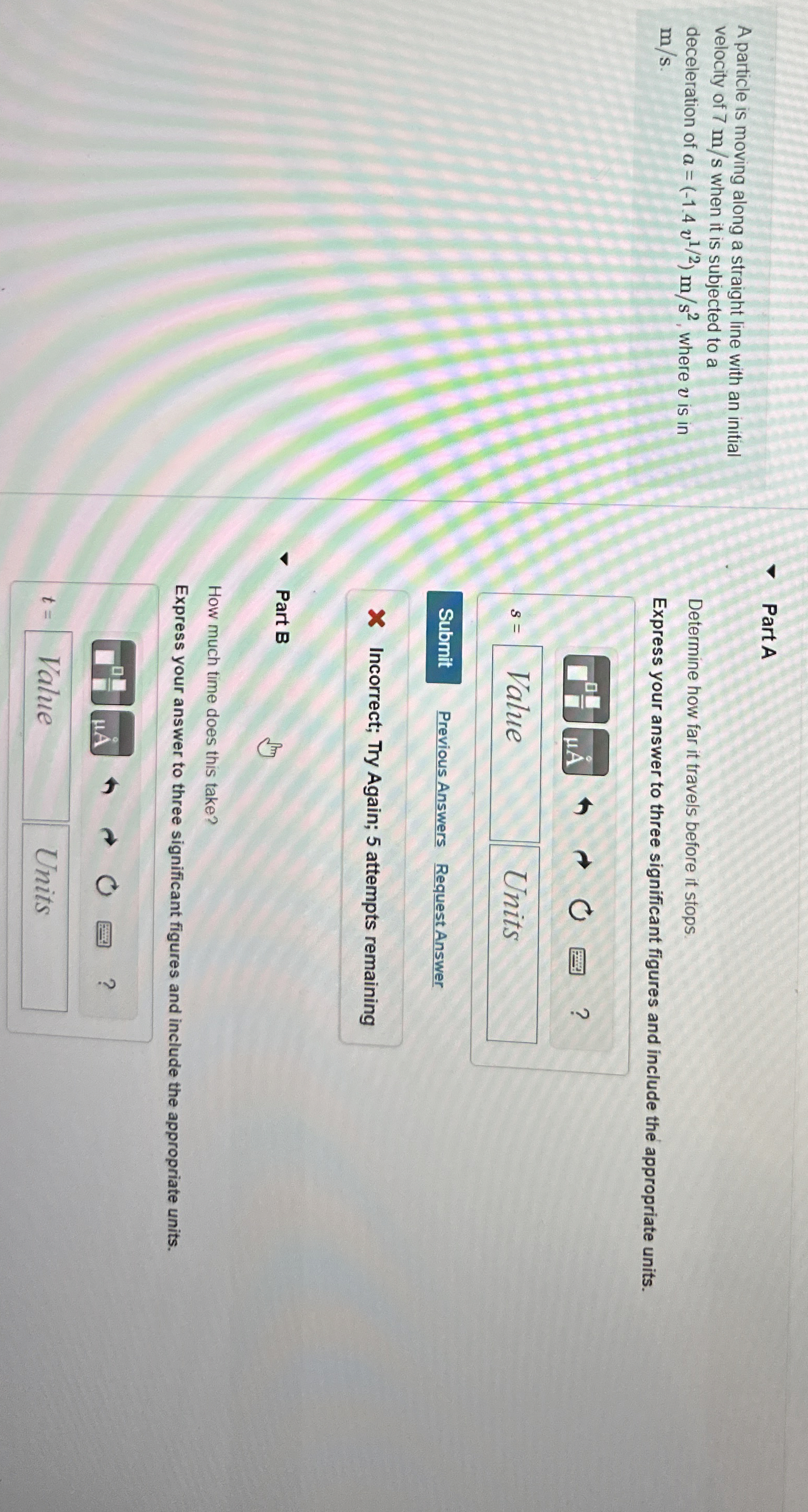 A particle is moving along a straight line with