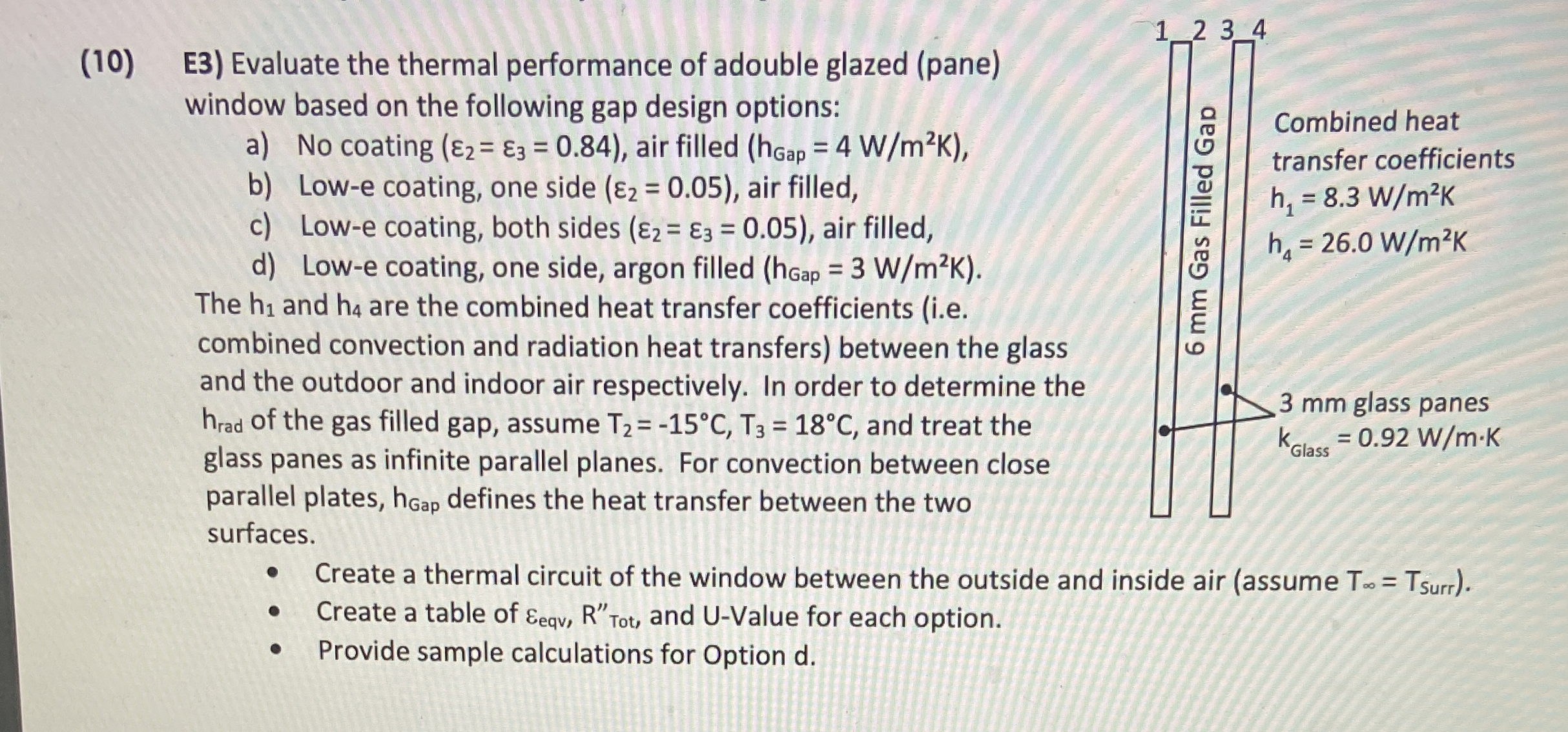 ( 1 0 ) E 3 ) Evaluate the thermal performance of