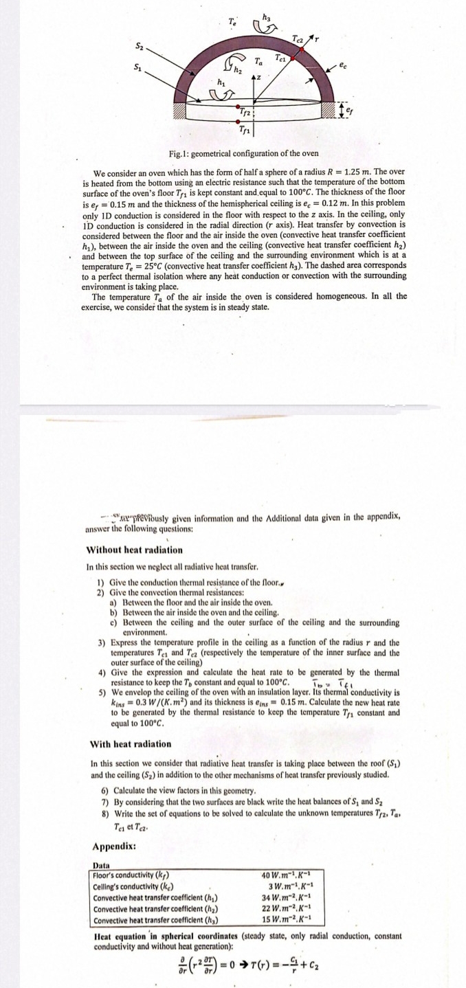 Fig . 1 : geometrical configuration of the oven