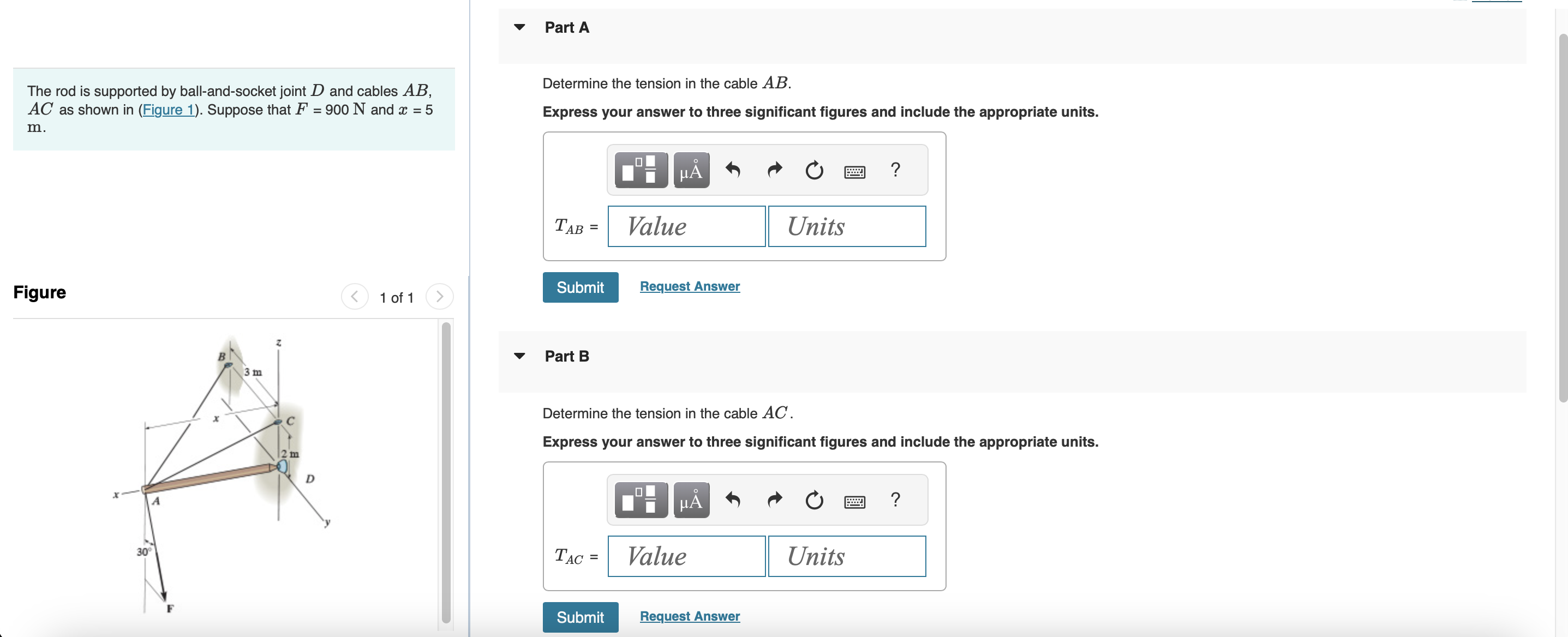 Part A Part C Determine the x , y , and z