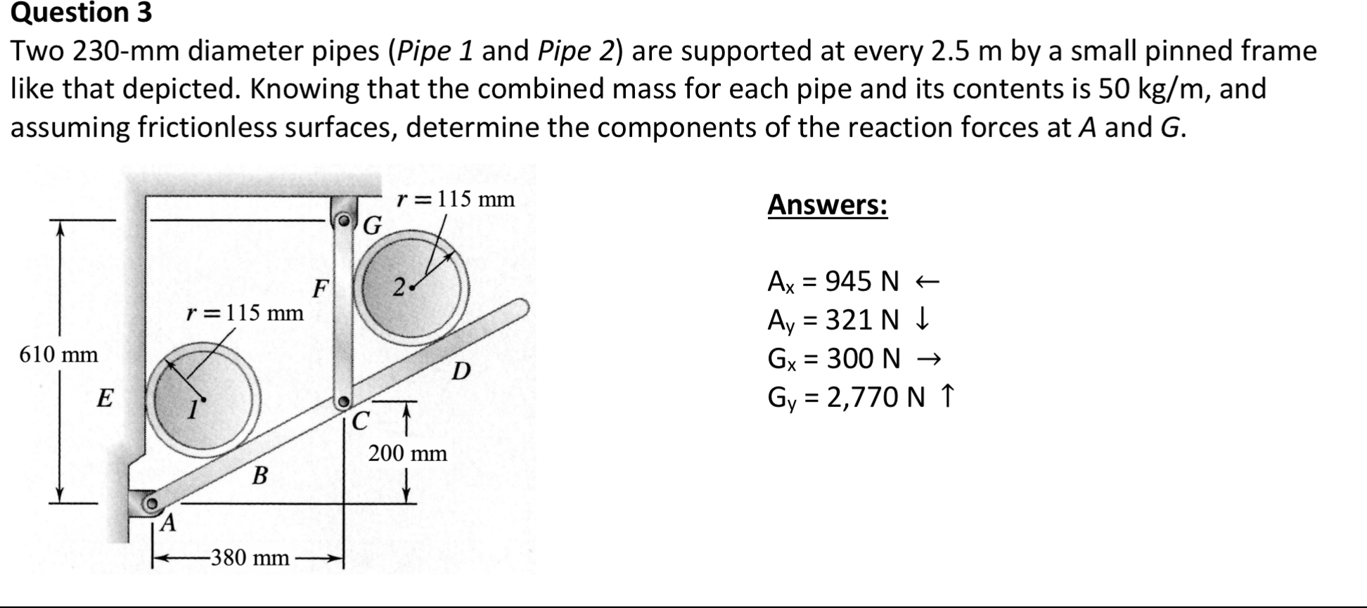 Question 3 Two 2 3 0 - mm diameter pipes ( Pipe 1