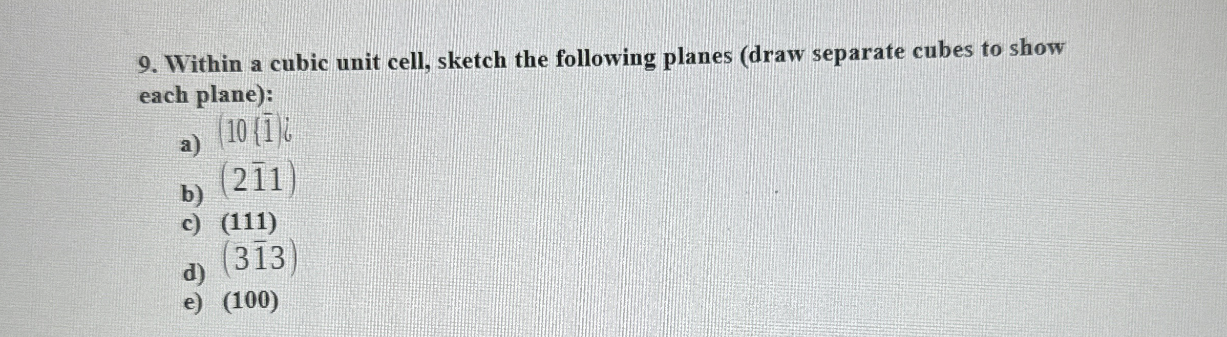 Within a cubic unit cell, sketch the following