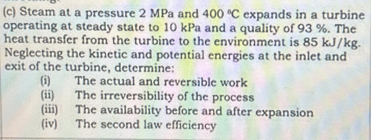 ( c ) Steam at a pressure 2 MPa and 4 0 0 C