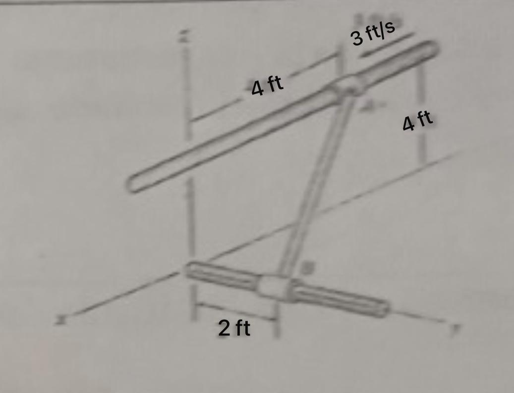 Bar AB is attached to the collars as shown. At