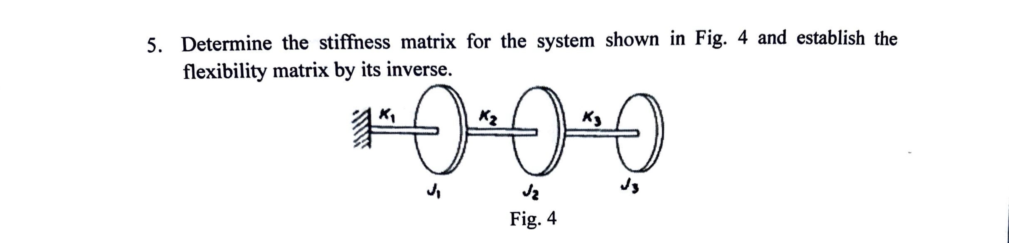 Determine the stiffness matrix for the system