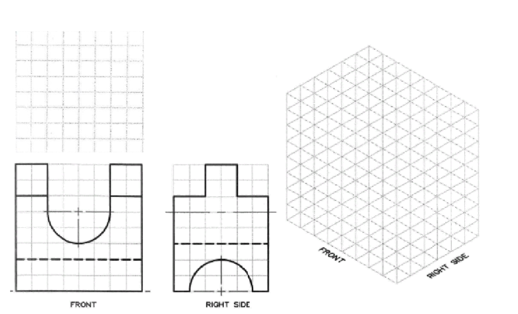 Question# 2 : Sketch the missing orthographic