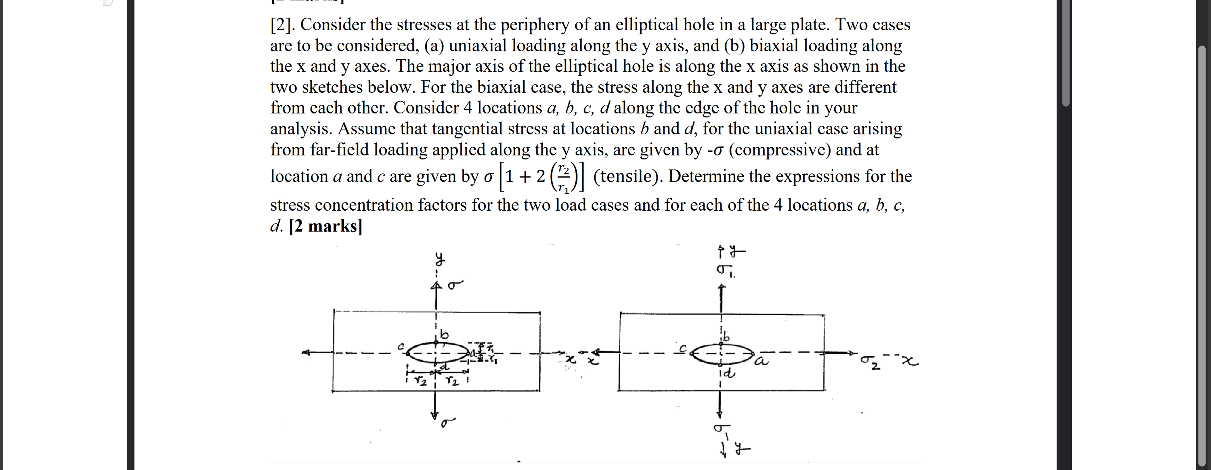 [ 2 ] . Consider the stresses at the periphery of