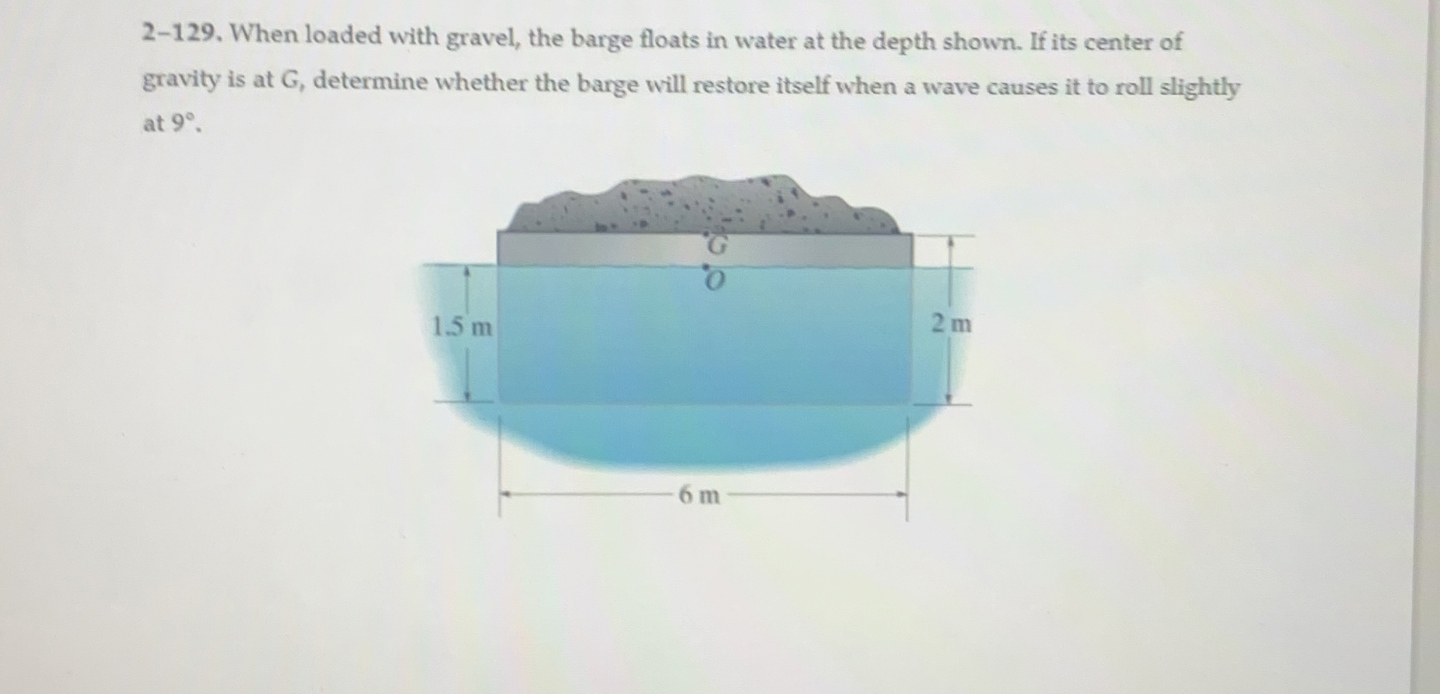 2 - 1 2 9 . When loaded with gravel, the barge